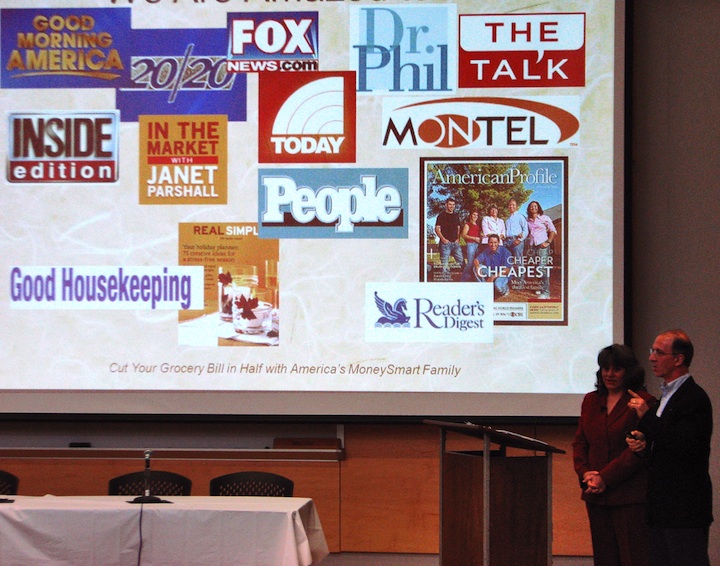 Steve & Annette Economides presenting the media outlets they've appeared on.