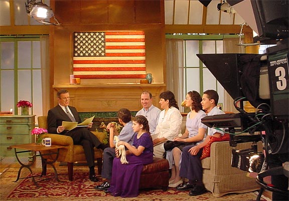The Economides Family on the set of Good Morning America with Charles Gibson.