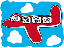 A child's drawing of an airplane for using Airline Points to buy Christmas presents.