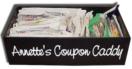 Annette's coupon caddy and filing system.