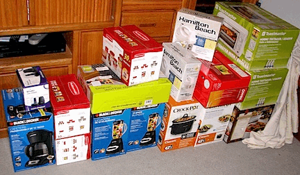 Black Friday Appliances in a pile on the floor