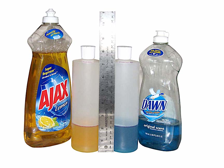 Ajax and Dawn Dish Soap test