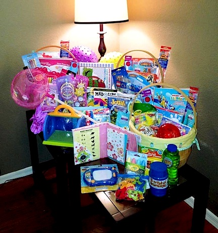 Easter baskets full of candy.