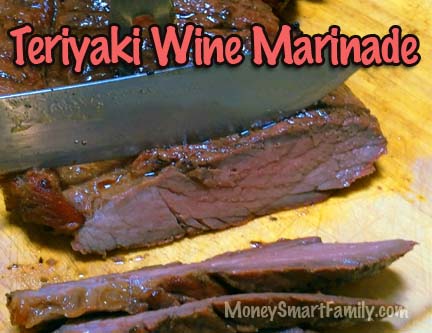 How to Freeze, Safely Thaw and Cook Frozen Meat 4 Teriyaki and Wine Marinade - meat on a cutting board.