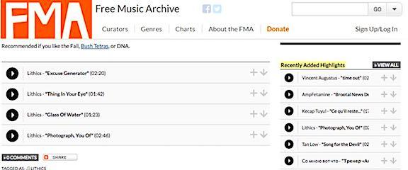 Free Music Archive screenshot 