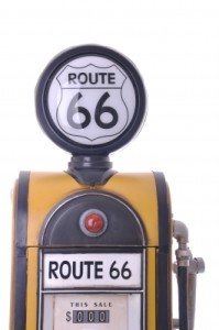 Route 66 antique gas pump - helps you save money at the pump