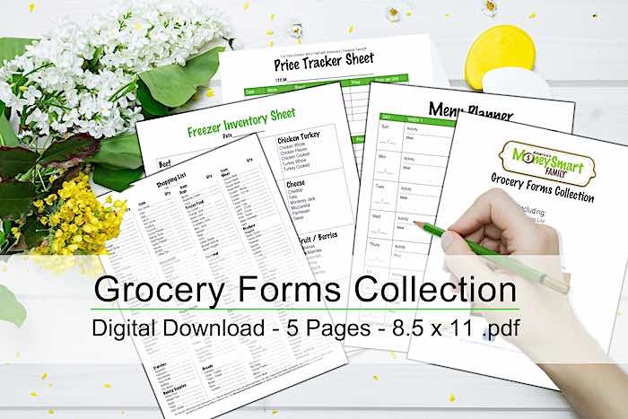 Meal Planning: 6 Easy Steps to Make Tasty Menus and Save Time 9 Money Smart Grocery Forms Collection