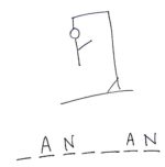 Hangman paper and pencil game drawing