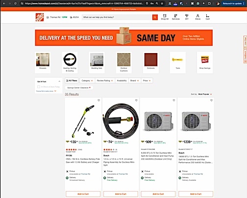 Home Depot Clearance Outlet