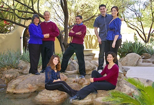 Economides Family 2012: left to right: back row: Annette, Steve, Joe, John and Rachel (daughter-in-law); Front row: Abbey and Becky (Roy is not pictured- he was living in Texas at the time of the photo).