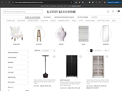Kathy Kuo Home Open Box Store