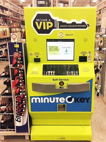 MinuteKey - self service key duplication kiosk inside of Lowes