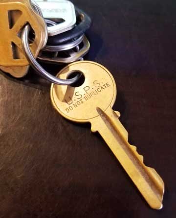USPS Do Not Duplicate Key on a keyring.
