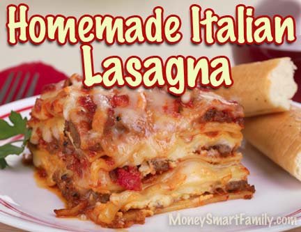 Cheesy Italian lasagna recipe with meat - step by step directions - you can cook it!