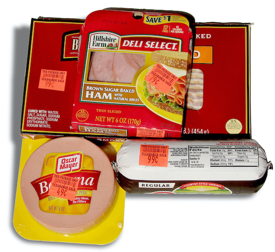 Discounted lunch meat that is close to going out of code.