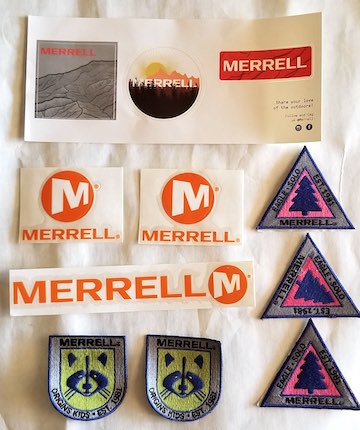 Merrell Free Stickers and Patches Collection.
