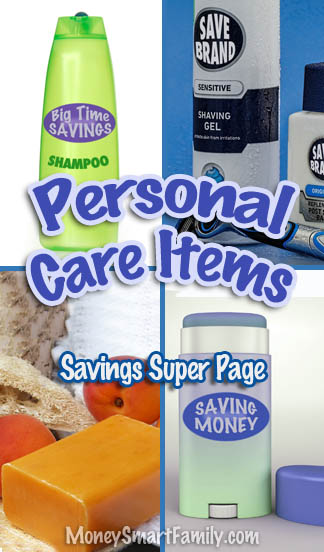 Personal Care items super page of savings.
