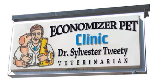 Economiser Pet Clinic Sign.