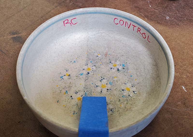 Rubbing compound and control test to remove scratch marks from ceramic plates