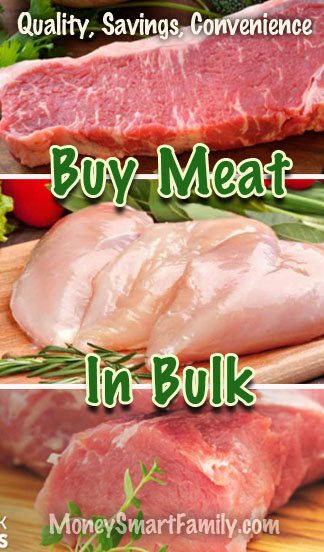 Buying meat in bulk to save money.
