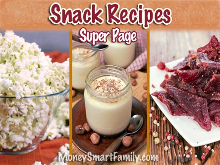 Inexpensive Snack Recipes yogurt, popcorn, beef jerky