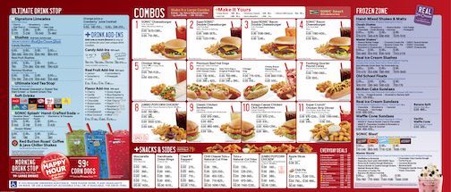 Sonic Menu and Happy Hour Information