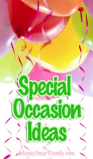 Money-Saving ideas for Special Occasions - with balloons and streamers.