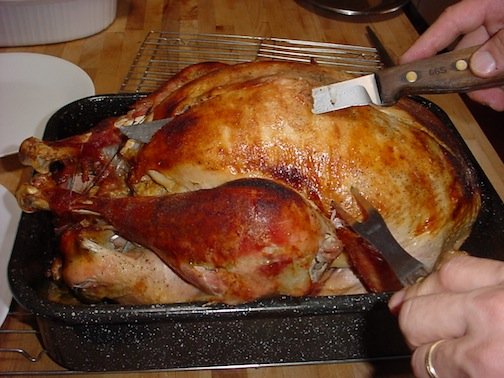 Carving a 20 pound turkey on Thanksgiving