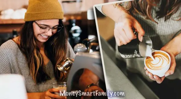 Summer Jobs for Teens - a girl working as a barista at a coffee shop.