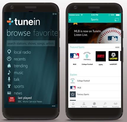 Tunein Radio App Screenshots