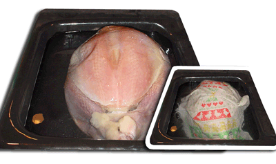 How to Freeze, Safely Thaw and Cook Frozen Meat 3 Defrosting a Turkey in the kitchen sink.