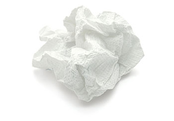A wadded up, used white paper towel. Save money - reuse old paper towels