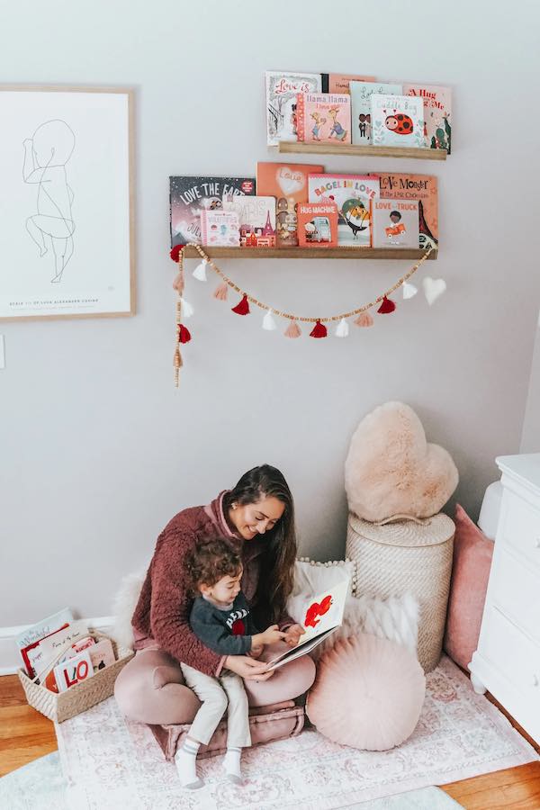 Valentine's day reading nook