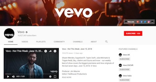 Vevo YouTube Music Channel