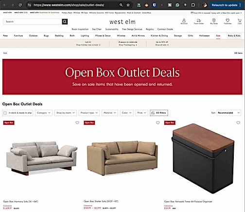 West Elm Open Box Outlet Deals