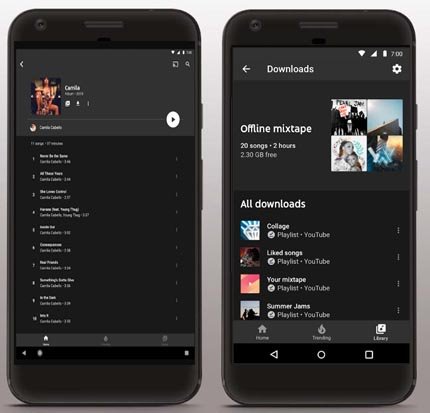 YouTube Music app screenshots