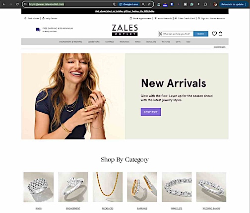 Zales Outlet Website