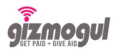 Gizmogul logo cell phone buy back company.