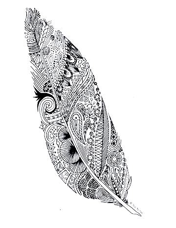 A Feather coloring page from TealNotes.com