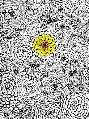 Alisa Burke adult coloring pages - flowers.