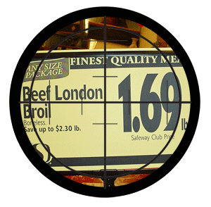 Grocery Store Pricing sign for Beef London Broil