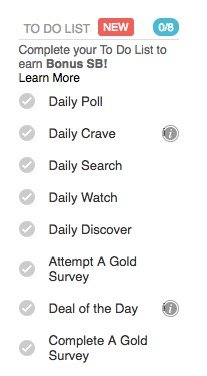 swagbucks to-do list.